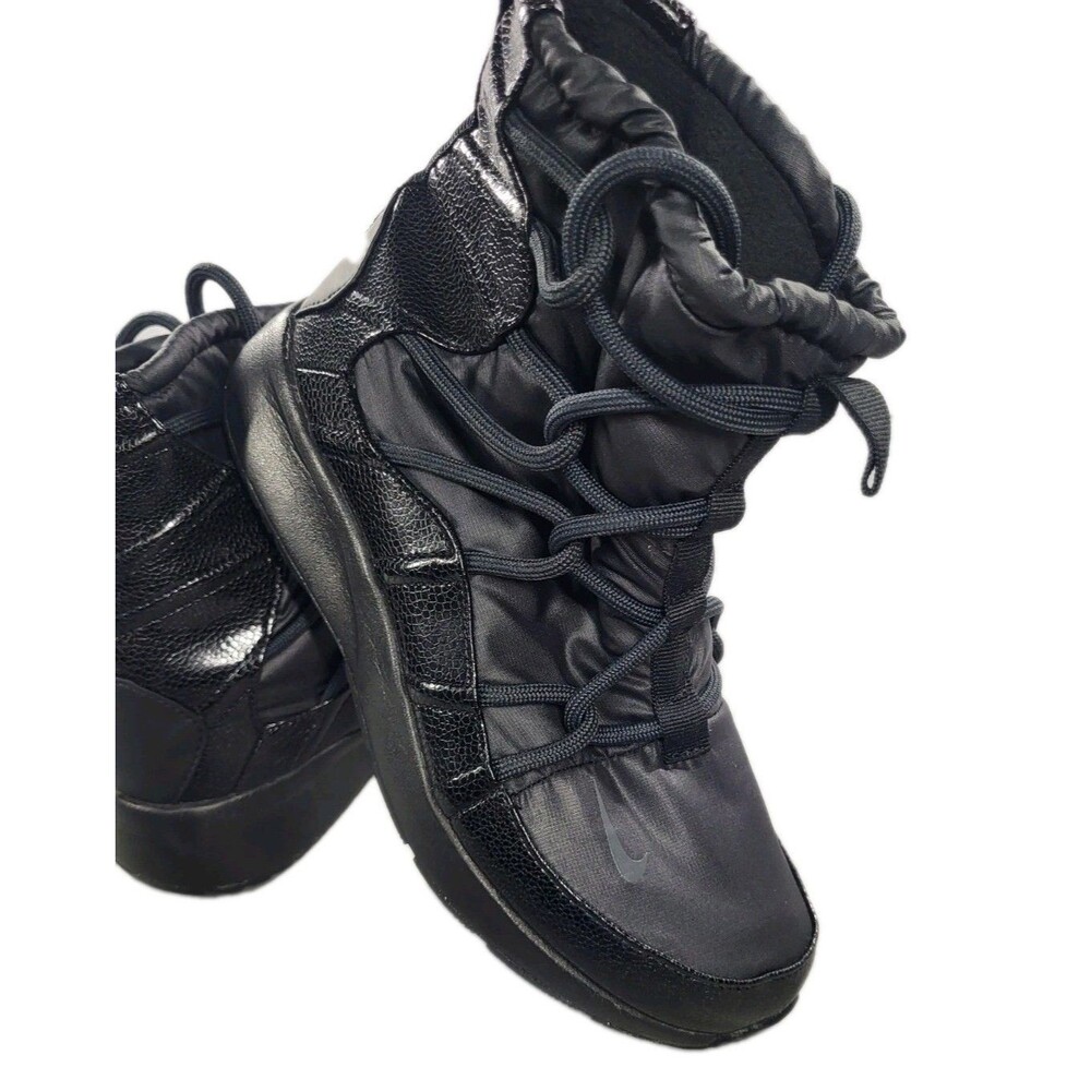 Nike Tanjun High Rise Triple Black Women's Sneaker Boots AO0355-004 Sz 8
